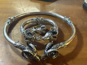 ILIAS LALAOUNIS Création -parure Collier Torque Bracelet Bague Têtes De Béliers - Imagen 1 de 15