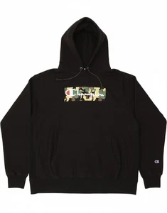 CHAMPION Herren Reverse Weave Grafik Hoodie Pullover 2XL schwarz Baumwolle BK17 - Bild 1 von 5