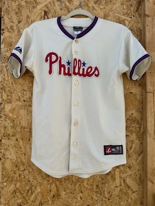 PHILADELPHIA PHILLIES MAJESTIC ALTERNATE JERSEY YOUTH Large CREAM - Picture 1 of 14