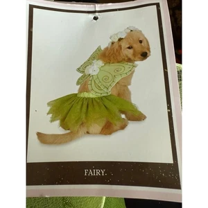 Feenstaub Haustier Hund Kostüm Kleid Tutu Flügel grün weiß Medium Large M/L - Bild 1 von 11