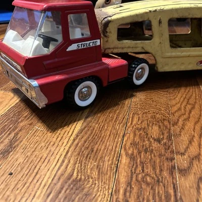 Vintage 1960's Structo Car Hauler Pressed Steel Truck Trailer - Image 1 of 4