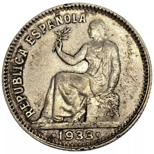 ESPAÑA. REPUBLICA ESPAÑOLA. 1 PESETA. 1933 *34 - Picture 1 of 2