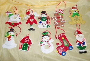 10 WEIHNACHTSSCHMUCK BAUMSCHMUCK 4" EINSEITIG HUND ENGEL WEIHNACHTSMANN PFERDE ZUG - Bild 1 von 3