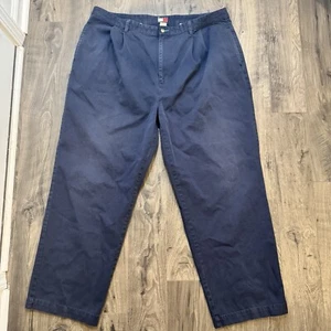 Vintage Tommy Hilfiger Y2K Hose Herren 44x32 Blau Chino Khaki Flatfront - Bild 1 von 7