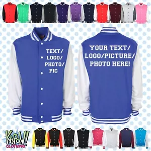 Custom Personalised Children's Kid's Varsity Baseball College Letterman Jacket 2 - Picture 1 of 23