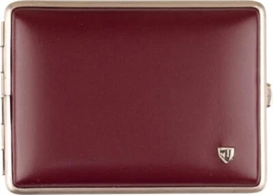 Zigarettenetui Soft-Leder rot,nickel matt 100mm/18er m. Gummib. Made in Germany - Picture 1 of 2