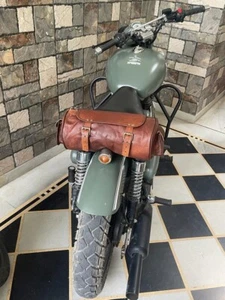 Motorcycle Leather Strap Tool Bag Fork Vintage Buckle Closure Best Quality Pack - Picture 1 of 4