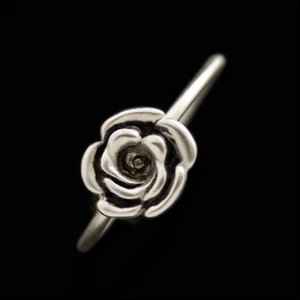 Danish Silver Ring w/ Rose - Lund Copenhagen - Picture 1 of 1