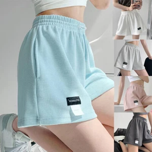 Women Loose High Waisted Summer Beach Shorts Ladies Lounge With Pockets - Picture 1 of 19