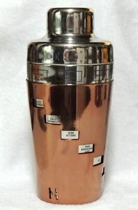 Copper Stainless Steel Cocktail Mixer Shaker Dial A Drink 4-Piece 8 Recipes - Picture 1 of 18