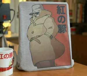 Porco Rosso Graphic Poster Tee - Kurenai no Buta 紅の豚 Studio Ghibli T-Shirt - Picture 1 of 6