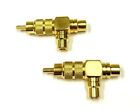 Hi-Fi Quality Wire 1-Male/2-female RCA Gold Y Adapters All Metal Connector