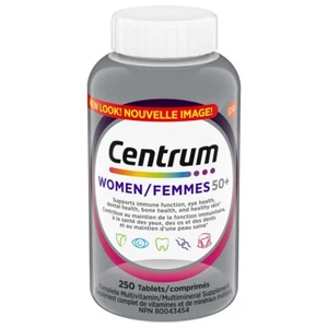 Suplemento multivitamínico y mineral completo Centrum para mujer mayores de 50, 250 tabletas - Imagen 1 de 2