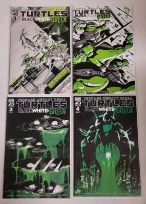TMNT: PRETO, BRANCO E VERDE (2024) #1-4 QUASE PERFEITO/MUITO BOM+ CONJUNTO COMPLETO SÉRIE IDW PUB - Imagem 1 de 4
