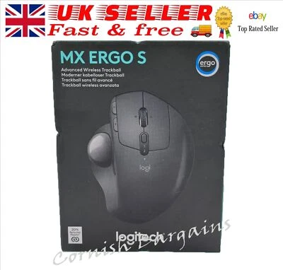 Logitech MX ERGO S Advanced Wireless Trackball Mouse, USB-C Rechargeable Wireles - Image 1 of 4