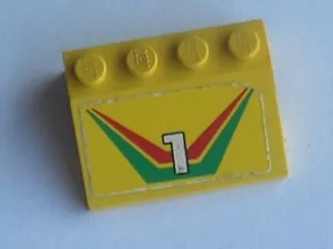 LEGO Yellow Vehicle Mudguard 3x4 Slope Number 1 Sticker 2513pb07 Set 6550  - Picture 1 of 1