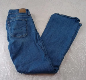 American Eagle Jeans Womens Size 4 Blue Kick Bootcut Next Level Stretch Low Rise - Picture 1 of 21