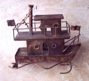 Aufziehbare Kupfer / Zinn Metall Messing Boot Schiff Spieluhr funktioniert - Bild 1 von 6