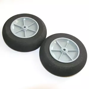 RC model plane landing wheels D80*Ø4*H24mm EVA Sponge Tyre & Plastic Hub X2PCS - Picture 1 of 8