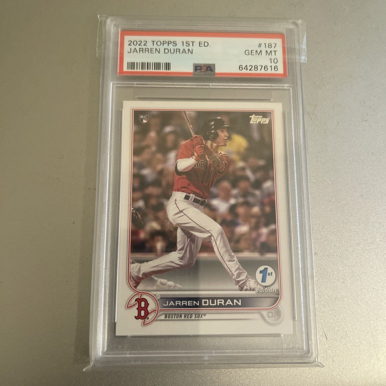 2022 Topps First 1st Edition Jarren Duran Rookie RC PSA 10 Rare SP Red Sox