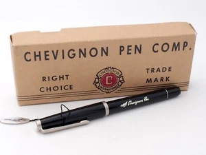 STYLO PLUME ANCIEN - FOUNTAIN PEN - CHARLES CHEVIGNON PLUME EN OR 18 CARATS - Picture 1 of 9