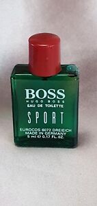 Hugo Boss Sport Eau De Toilette 5ml 0.17 Oz. splash Miniature Vintage Germany 