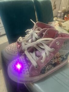 Skechers Twinkle Toes Light Up High Top Sneakers Size 10c