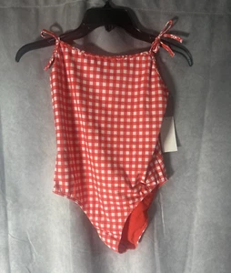 Roxy Big Girls Friendly Flower One Piece Swimsuit Red Sz 16 - NWT - Picture 1 of 3