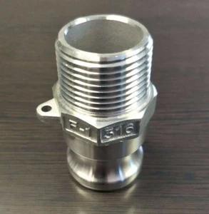 4" Inch Type F 316 Stainless Steel Male Camlock Adapter x Male Pipe NPT - Picture 1 of 1