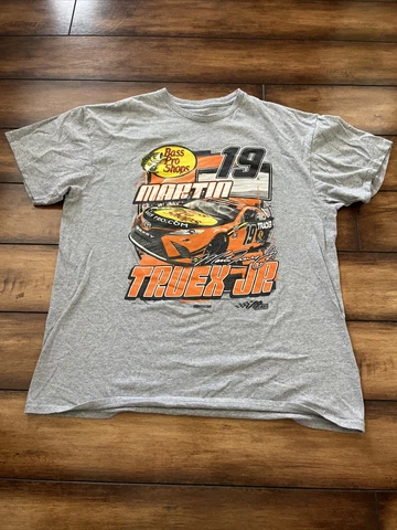 MARTIN TRUEX JR #19 BASS PRO SHOPS NASCAR LICENSED TEE SHIRT Large Grey Cover
