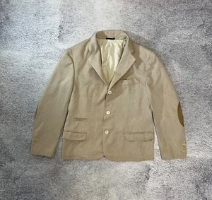 Brunello Cucinelli Mens Blazer Jacket Cotton Application Real Leather Size 50 - Picture 1 of 18