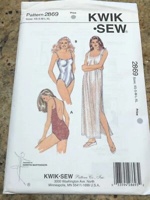 🦋 KWIK SEW #2869 - LADIES ONE PIECE SWIMSUIT & DRESS COVER-UP PATTERN XS-XL FF - Image 1 of 2