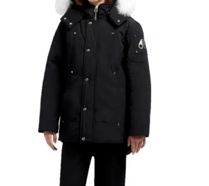 Moose Knuckles Canada Kids Size M Fox Fur Trim Down Parka Jacket Mint Cond - Picture 1 of 17