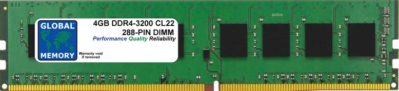 4GB DDR4 3200MHz PC4-25600 288-PIN DIMM Memoria RAM Per Desktop/PC/Motherboard - Immagine 1 di 1