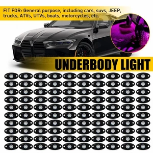 100 Pods LED Rock Lights Offroad Music Underglow Neon Lights Purple Bright Y - Picture 1 of 12