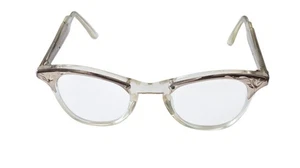 Lentes transparentes ópticas americanas vintage de 4 1/4 - 5 1/2 tono dorado  - Imagen 1 de 8