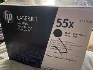 Hp 55x Dual Pack Ce255xd Black Opened Never Used - Afbeelding 1 van 6