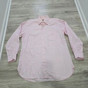 Paul Stuart Men Large Pink Cotton Long Sleeve Button Up Shirt - Picture 1 of 10