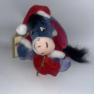 Disney Store Eeyore Plüsch Winnie Puuh Santa Eeyore 8 Zoll Mini Sitzsack Urlaub - Bild 1 von 7