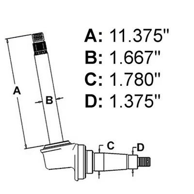 406267R92 New RH LH Spindle Fits Case-IH Harvester Tractor Models 544 656 - Image 1 of 4