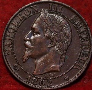 1862 France 5 Centimes Foreign Coin - Picture 1 of 2