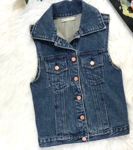 Chaleco de mezclilla Melville para mujer lavado medio talla única - Imagen 1 de 8