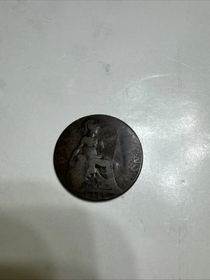 Moeda de meio centavo 1917 da Grã-Bretanha, vendida como está - Imagem 1 de 4