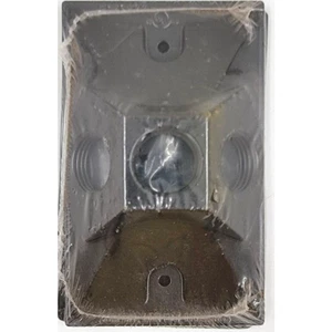 Sigma 1-Gang Rectangle Metal 3 Hole Weatherproof Electrical Box Lamp Cover - Picture 1 of 2