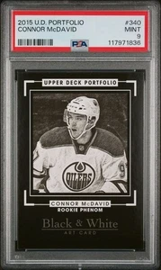 Connor McDavid 2015-16 UD Portfolio RC Rookie Card #340 Upper Deck POP 24 PSA 9 - Picture 1 of 2