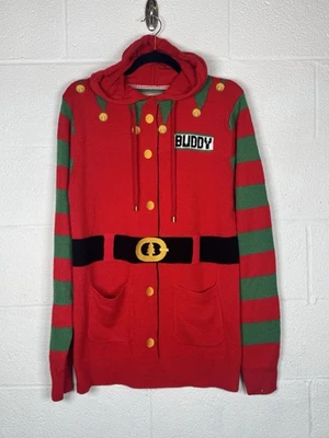 Suéter con Capucha Buddy the Elf Rojo Verde Rayas Navidad Divertido Se Ajusta Como Grande Foto 1 de 4