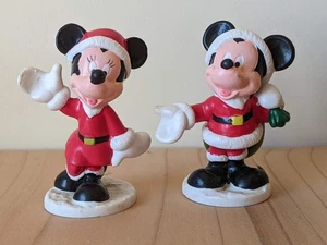 Lote de estatuillas navideñas vintage de Mickey Mouse y Minnie Mouse decoraciones para pasteles - Imagen 1 de 6