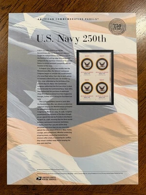 USPS Mint Commemorative Stamp Panel #1118, US Navy 250th (#6004) OW - Image 1 of 3