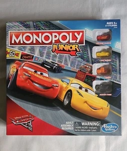 Monopoly Junior Disney Pixar Cars Edition Hasbro Gaming 2-4 Players Ages 5+ - Picture 1 of 10
