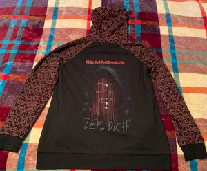 RARE Rammstein Zeig Dich REVERSIBLE Black Hoodie Concert Tour Size Large - Bild 1 von 18